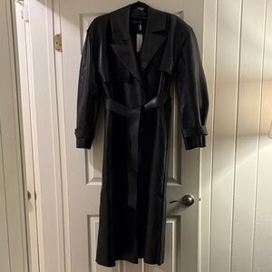 Naked Wardrobe VEGAN LEATHER TRENCH COAT